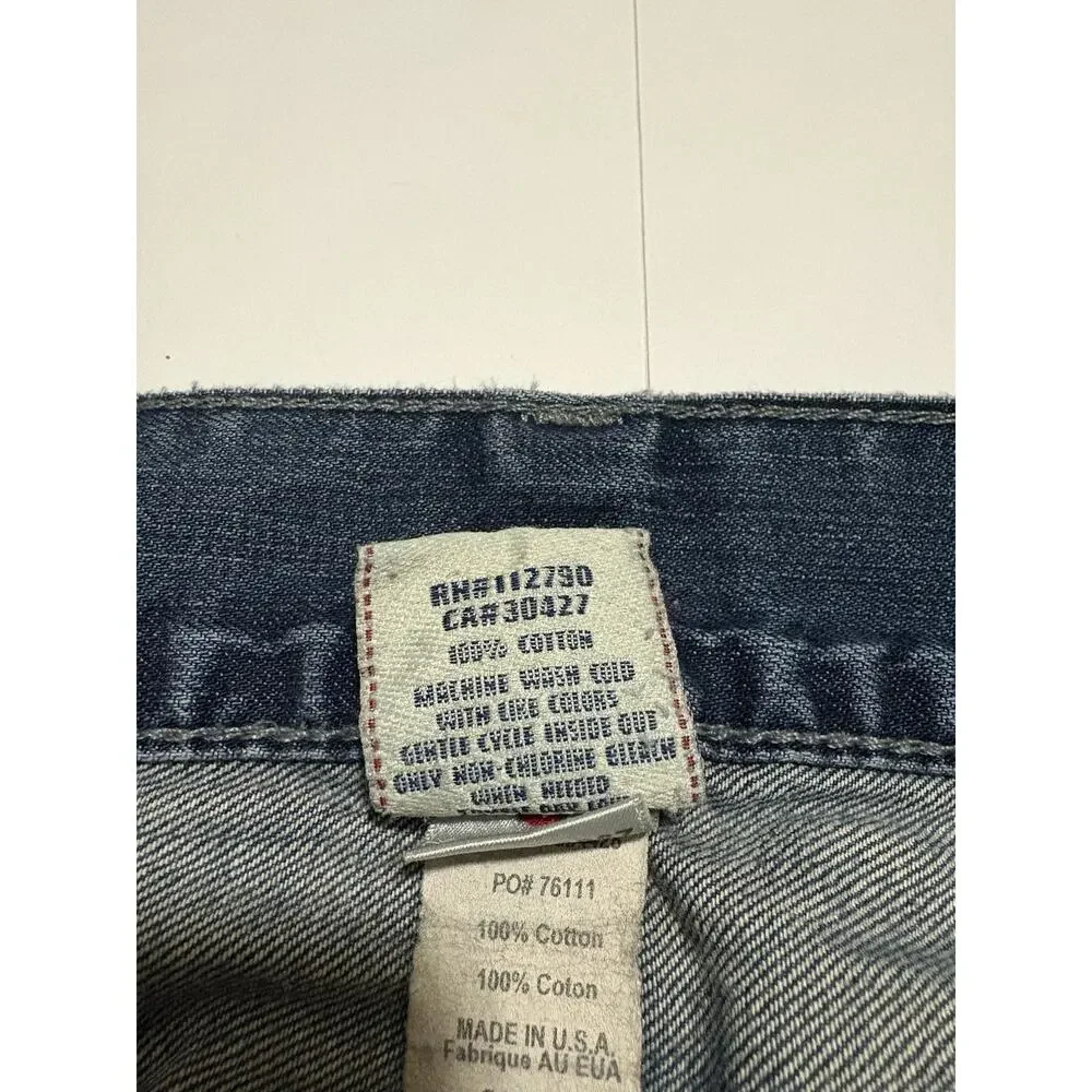 True Religion Jeans Mens 33 Made in USA Straight Leg Blue Denim Y2K